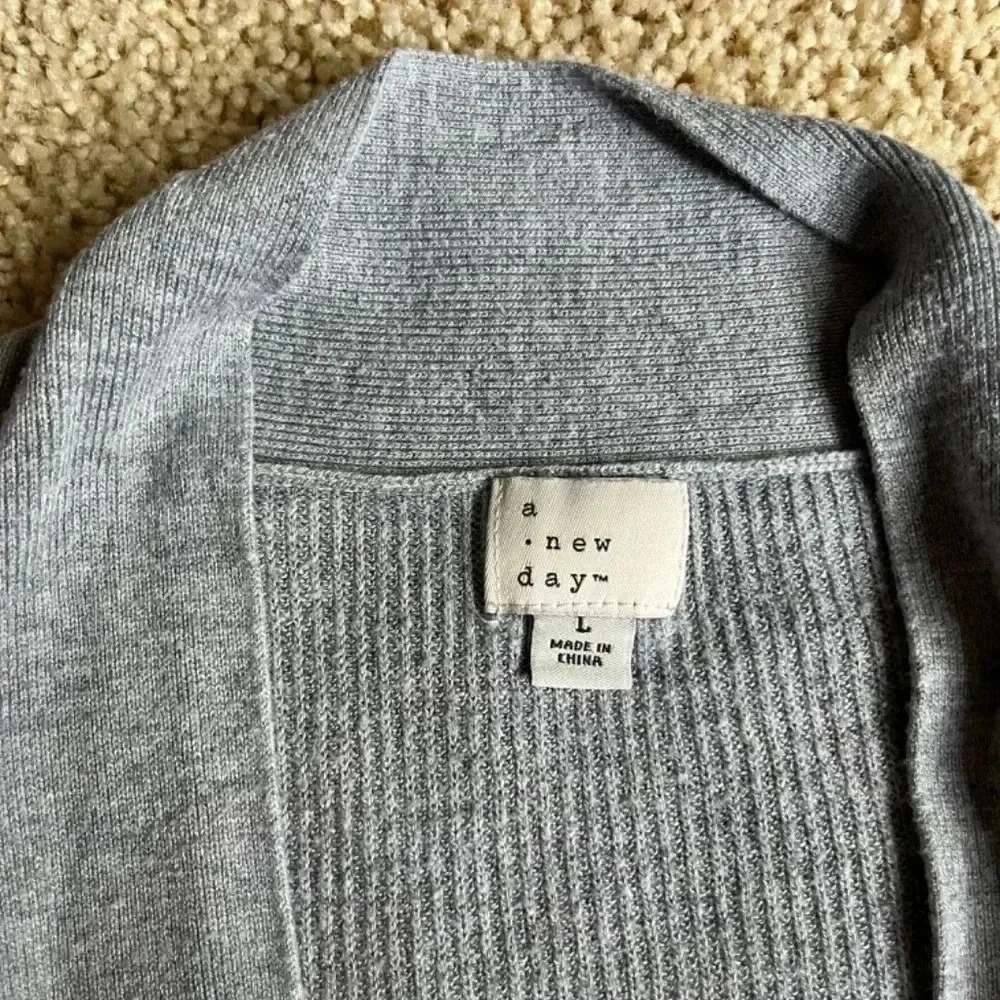 A New Day Grey Cardigan size L - Picture 2 of 6